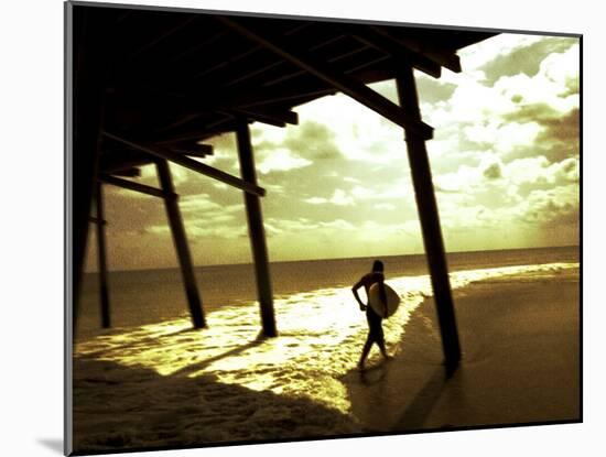 Surfer Walking along Tide-Jan Lakey-Mounted Photographic Print