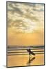 Surfer with Long Board at Sunset on Popular Playa Guiones Surf Beach-Rob Francis-Mounted Photographic Print