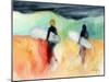 Surfers at Hanalei Bay, C.2019 (Watercolor and Casein on Paper)-Janel Bragg-Mounted Giclee Print