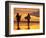 Surfers at Sunset, Gold Coast, Queensland, Australia-David Wall-Framed Photographic Print