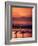 Surfers at Sunset, Oahu, Hawaii-Bill Romerhaus-Framed Photographic Print