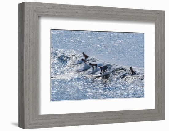 Surfers at the Hookipa Beach Park, Paai, Maui, Hawaii, United States of America, Pacific-Michael Runkel-Framed Photographic Print