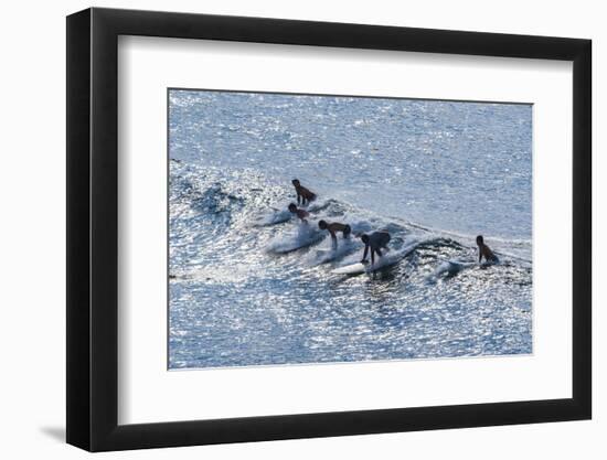 Surfers at the Hookipa Beach Park, Paai, Maui, Hawaii, United States of America, Pacific-Michael Runkel-Framed Photographic Print