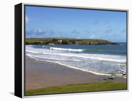 Surfers, Harlyn Bay, Cornwall, England, United Kingdom, Europe-Jeremy Lightfoot-Framed Premier Image Canvas