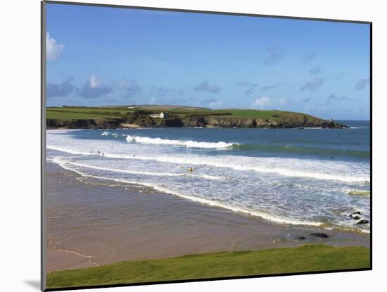 Surfers, Harlyn Bay, Cornwall, England, United Kingdom, Europe-Jeremy Lightfoot-Mounted Photographic Print