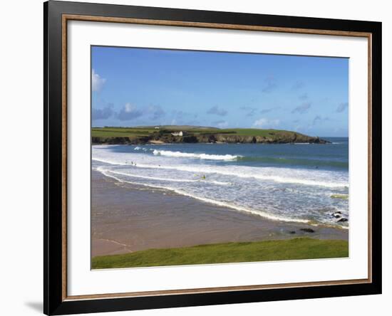 Surfers, Harlyn Bay, Cornwall, England, United Kingdom, Europe-Jeremy Lightfoot-Framed Photographic Print