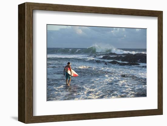 Surfers in the Pacific Ocean, California, USA-Panoramic Images-Framed Photographic Print