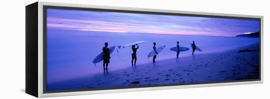 Surfers on Beach Costa Rica-null-Framed Stretched Canvas