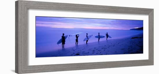 Surfers on Beach Costa Rica-null-Framed Photographic Print