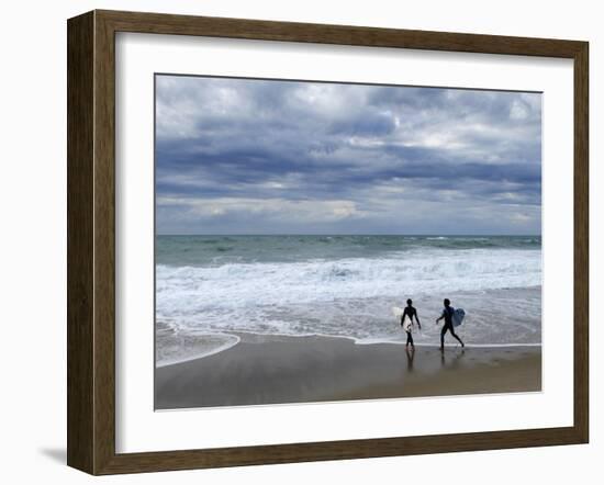 Surfers on Grande Plage Beach, Biarritz, Aquitaine, France-Nadia Isakova-Framed Photographic Print
