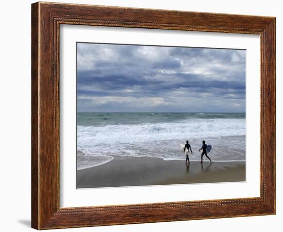 Surfers on Grande Plage Beach, Biarritz, Aquitaine, France-Nadia Isakova-Framed Photographic Print