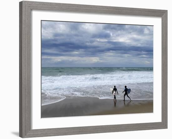 Surfers on Grande Plage Beach, Biarritz, Aquitaine, France-Nadia Isakova-Framed Photographic Print