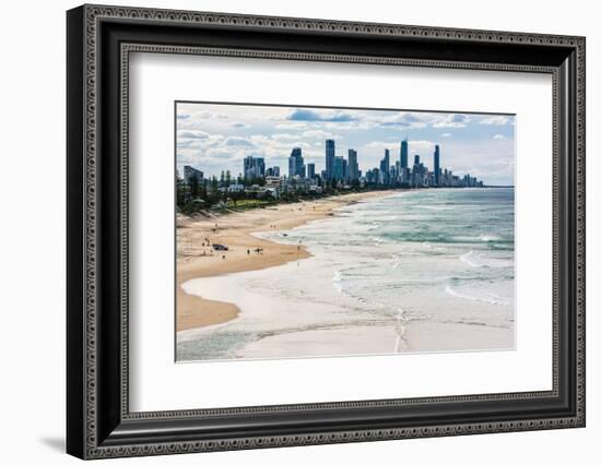 Surfers Paradise skyline, Gold Coast, Queensland, Australia-Mark A Johnson-Framed Photographic Print