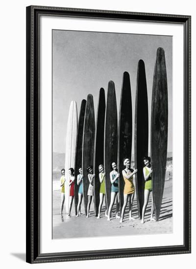 Surfin' Gals - Colour Pop-The Chelsea Collection-Framed Giclee Print