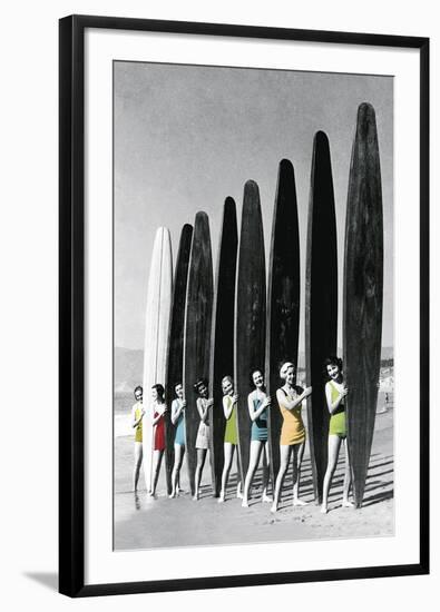 Surfin' Gals - Colour Pop-The Chelsea Collection-Framed Giclee Print