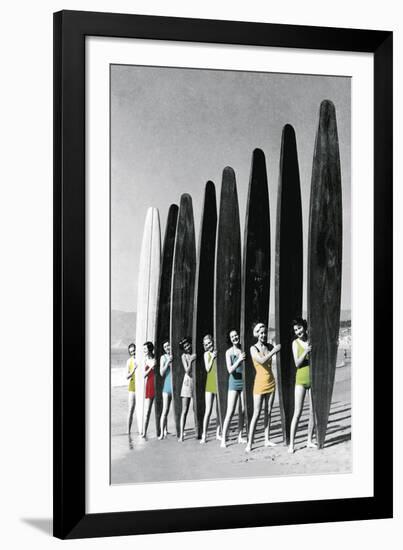 Surfin' Gals - Colour Pop-The Chelsea Collection-Framed Giclee Print