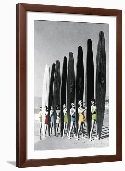 Surfin' Gals - Colour Pop-The Chelsea Collection-Framed Giclee Print