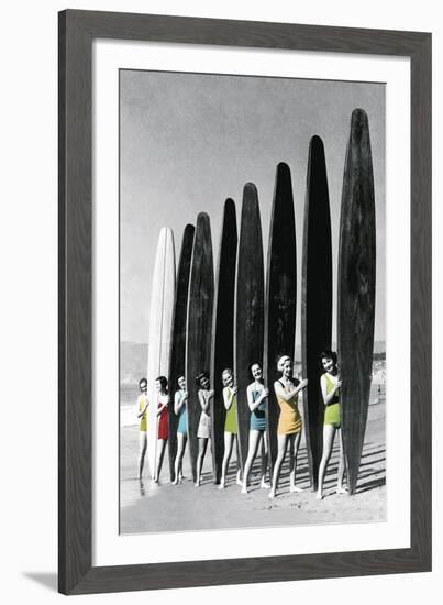 Surfin' Gals - Colour Pop-The Chelsea Collection-Framed Giclee Print
