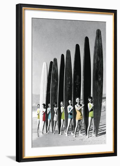 Surfin' Gals - Colour Pop-The Chelsea Collection-Framed Giclee Print
