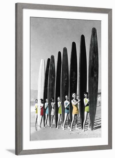 Surfin' Gals - Colour Pop-The Chelsea Collection-Framed Giclee Print