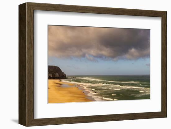 Surfing action at Praia Grande Beach in Colares, Portugal-Chuck Haney-Framed Photographic Print