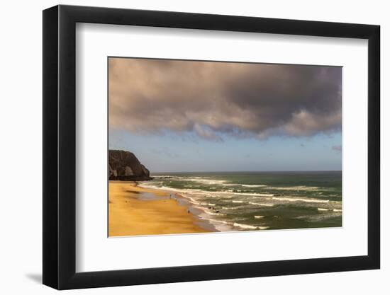 Surfing action at Praia Grande Beach in Colares, Portugal-Chuck Haney-Framed Photographic Print