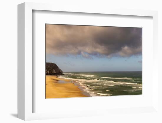 Surfing action at Praia Grande Beach in Colares, Portugal-Chuck Haney-Framed Photographic Print