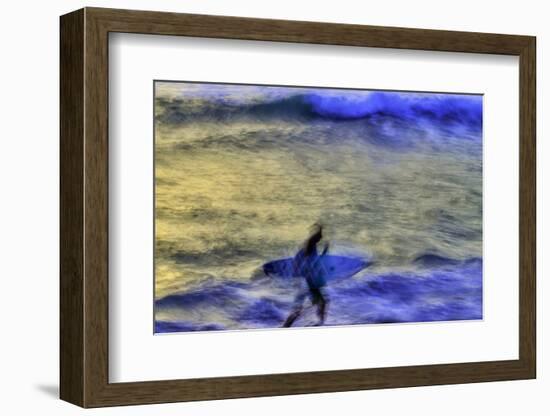 Surfing Bali waves along the south coast Indonesia.-Greg Johnston-Framed Photographic Print