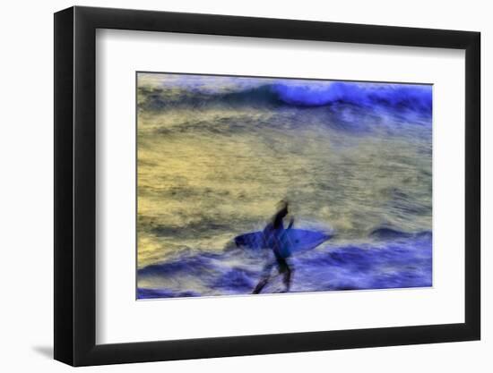 Surfing Bali waves along the south coast Indonesia.-Greg Johnston-Framed Photographic Print