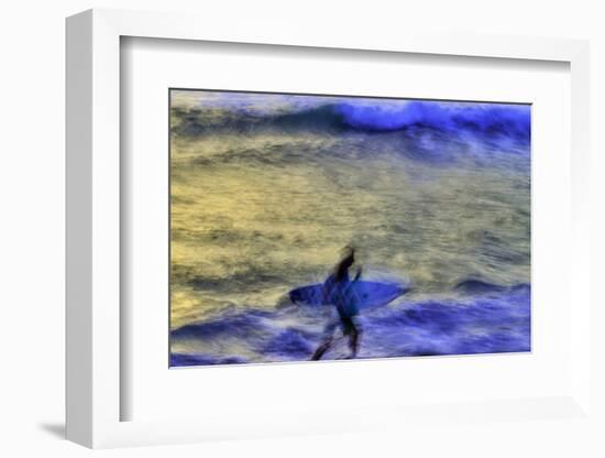 Surfing Bali waves along the south coast Indonesia.-Greg Johnston-Framed Photographic Print