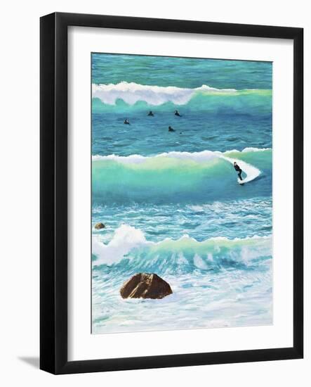 Surfing in Chesil House, 2014 (Oil on Canvas)-Liz Wright-Framed Giclee Print