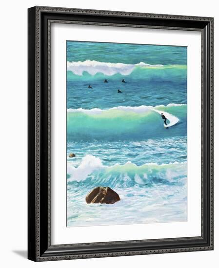 Surfing in Chesil House, 2014 (Oil on Canvas)-Liz Wright-Framed Giclee Print