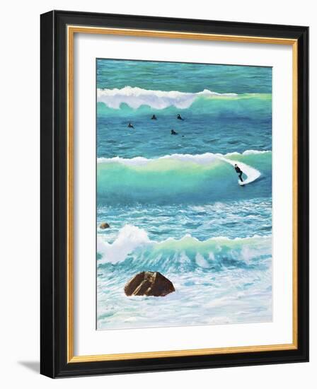 Surfing in Chesil House, 2014 (Oil on Canvas)-Liz Wright-Framed Giclee Print