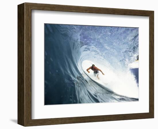 Surfing in the Tube-Sean Davey-Framed Photographic Print