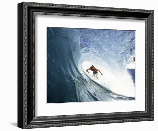 Surfing in the Tube-Sean Davey-Framed Photographic Print