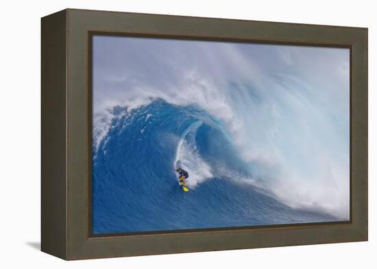 Surfing Jaws-Peter Stahl-Framed Premier Image Canvas