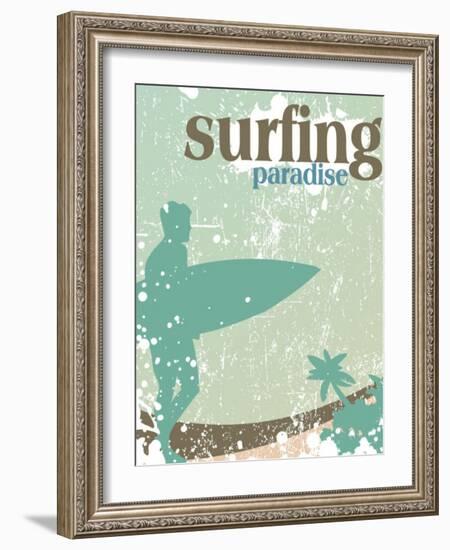 Surfing Poster-kots-Framed Art Print