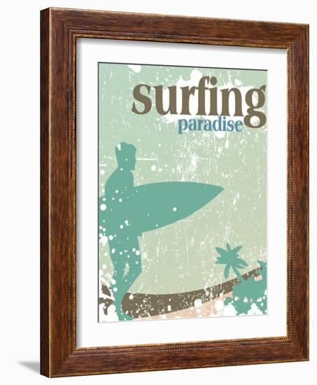 Surfing Poster-kots-Framed Art Print