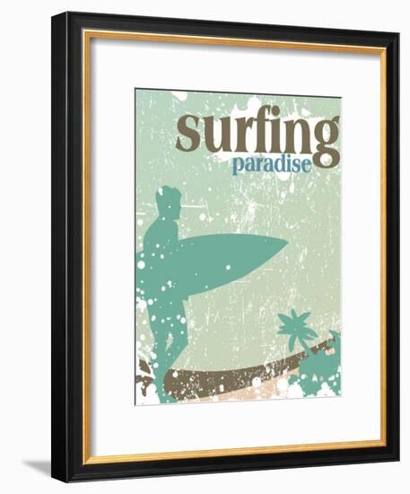 Surfing Poster-kots-Framed Art Print