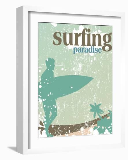 Surfing Poster-kots-Framed Art Print