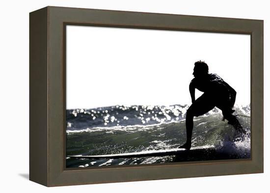 Surfing Silhouette I-Karen Williams-Framed Premier Image Canvas