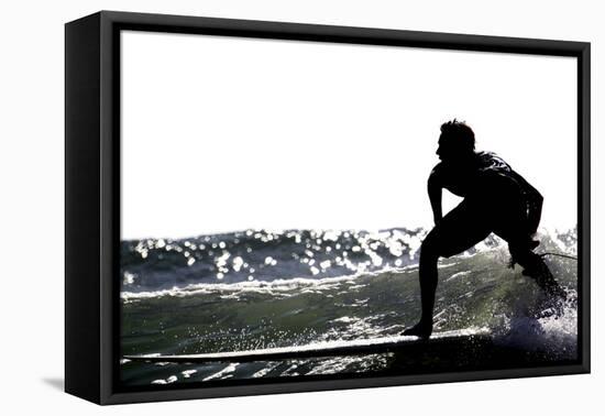 Surfing Silhouette I-Karen Williams-Framed Premier Image Canvas