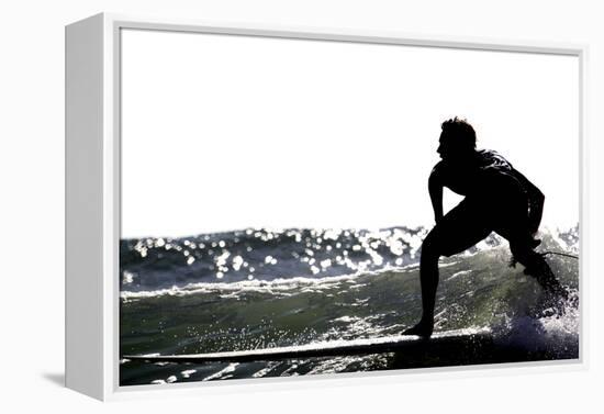 Surfing Silhouette I-Karen Williams-Framed Premier Image Canvas