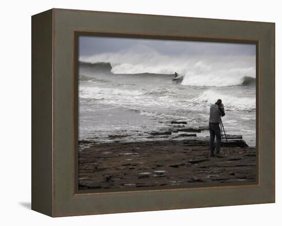 Surfing the Reefbreaks of County Donegal, Ulster, Republic of Ireland-Andrew Mcconnell-Framed Premier Image Canvas