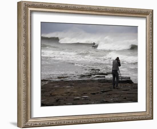 Surfing the Reefbreaks of County Donegal, Ulster, Republic of Ireland-Andrew Mcconnell-Framed Photographic Print