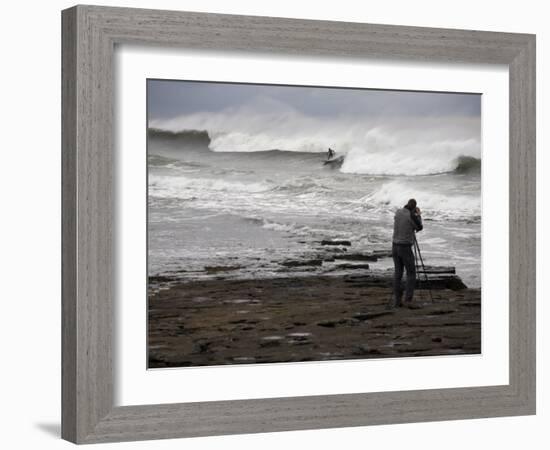 Surfing the Reefbreaks of County Donegal, Ulster, Republic of Ireland-Andrew Mcconnell-Framed Photographic Print