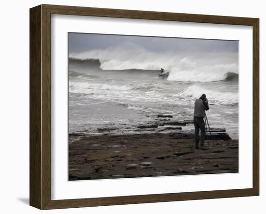 Surfing the Reefbreaks of County Donegal, Ulster, Republic of Ireland-Andrew Mcconnell-Framed Photographic Print