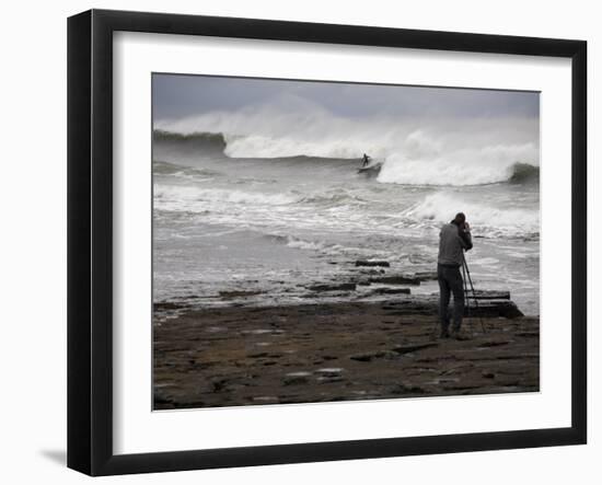 Surfing the Reefbreaks of County Donegal, Ulster, Republic of Ireland-Andrew Mcconnell-Framed Photographic Print