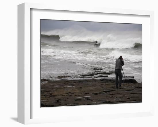 Surfing the Reefbreaks of County Donegal, Ulster, Republic of Ireland-Andrew Mcconnell-Framed Photographic Print