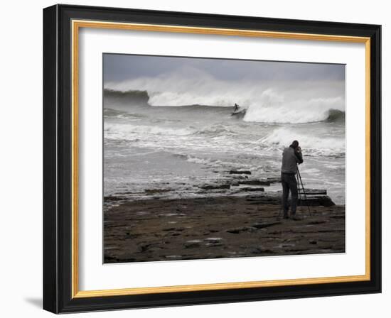 Surfing the Reefbreaks of County Donegal, Ulster, Republic of Ireland-Andrew Mcconnell-Framed Photographic Print